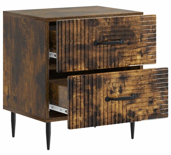 Éjjeliszekrény fiókkal 2 pcs Füstös Tölgy 43 x 34,5 x 47,5 cm