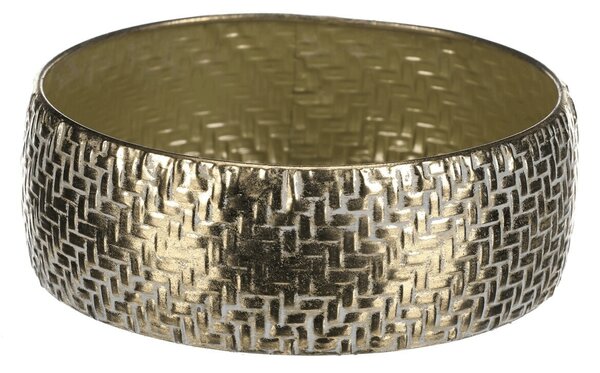 GOLDEN WEAVE fém dísztálca-készlet, 3 db, arany