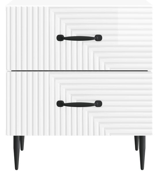 Éjjeliszekrény 2 pcs Magasfényű Fehér 43 x 34,5 x 47,5 cm