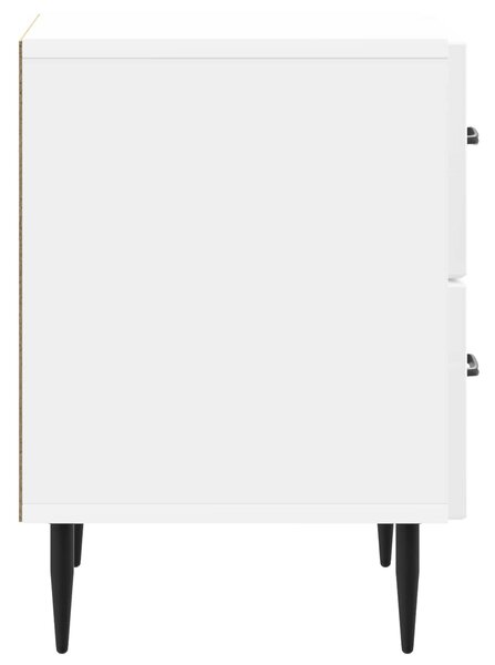 Éjjeliszekrény 2 pcs Magasfényű Fehér 43 x 34,5 x 47,5 cm