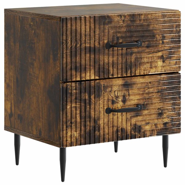 Éjjeliszekrény fiókkal 2 pcs Füstös Tölgy 43 x 34,5 x 47,5 cm