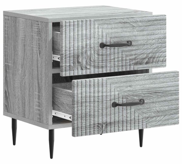 Éjjeliszekrény fiókkal 2 pcs Szürke Sonoma 43 x 34,5 x 47,5 cm