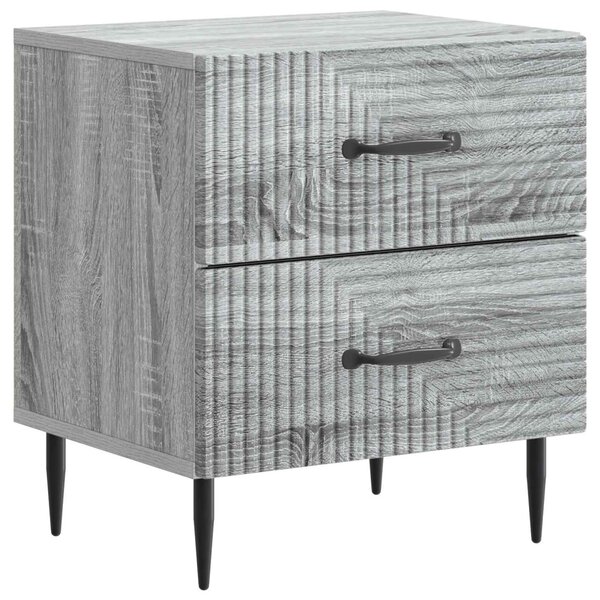 Éjjeliszekrény fiókkal 2 pcs Szürke Sonoma 43 x 34,5 x 47,5 cm