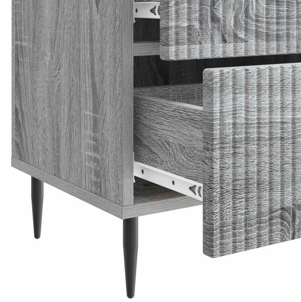 Éjjeliszekrény fiókkal 2 pcs Szürke Sonoma 43 x 34,5 x 47,5 cm