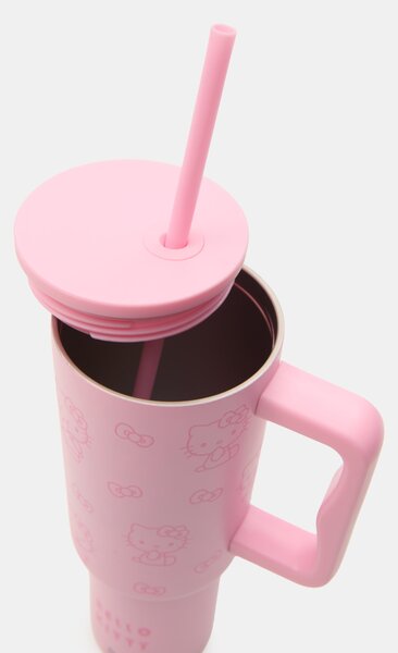 Sinsay - Hőszigetelt bögre fogantyúval és szívószállal Hello Kitty - többszínű