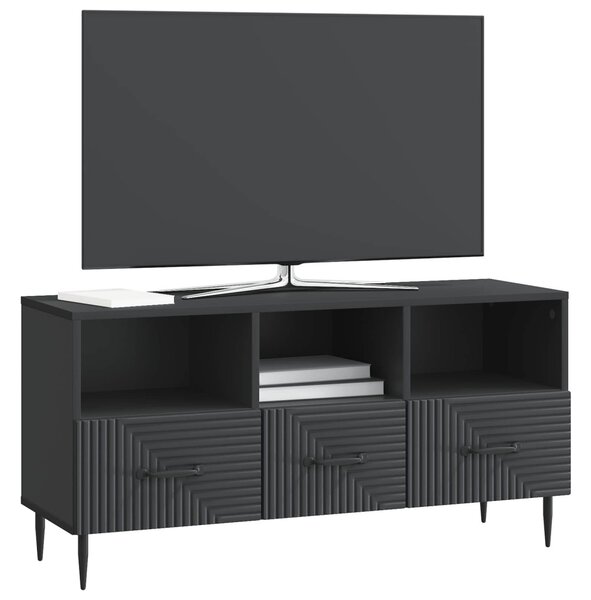 TV szekrény fiókkal Fekete 102 x 34,5 x 50 cm Szerelt Fa