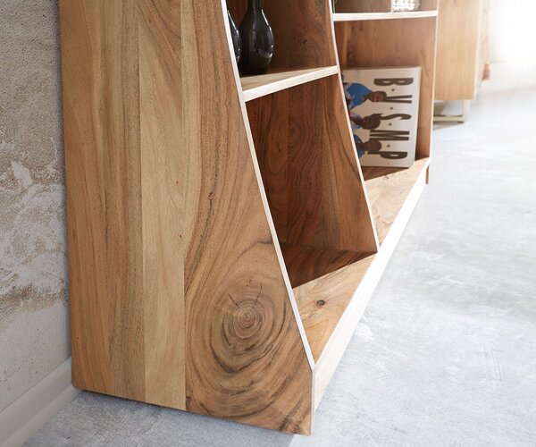 DELIFE polcrendszer Live-Edge 120 cm akác természetes jobb