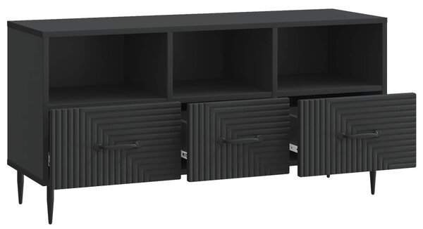 TV szekrény fiókkal Fekete 102 x 34,5 x 50 cm Szerelt Fa