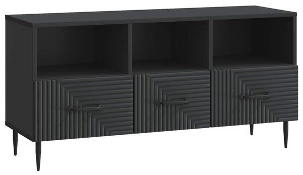 TV szekrény fiókkal Fekete 102 x 34,5 x 50 cm Szerelt Fa