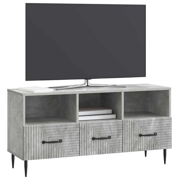 TV szekrény fiókkal Betonszürke 102 x 34,5 x 50 cm Szerelt Fa