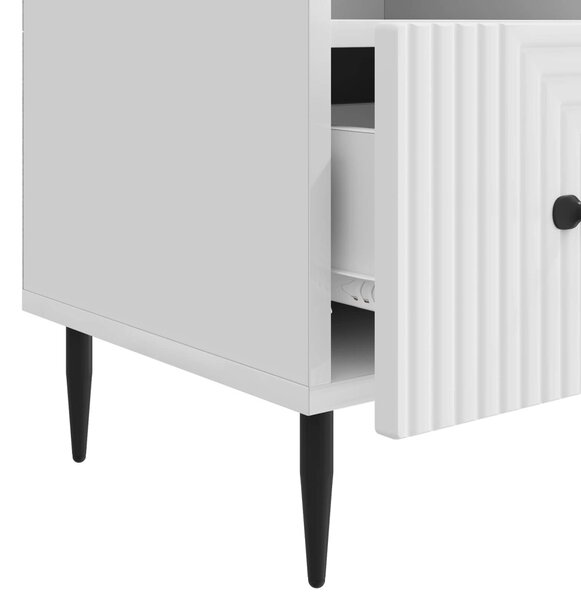 TV szekrény Magasfényű Fehér 102 x 34,5 x 50 cm Szerelt Fa