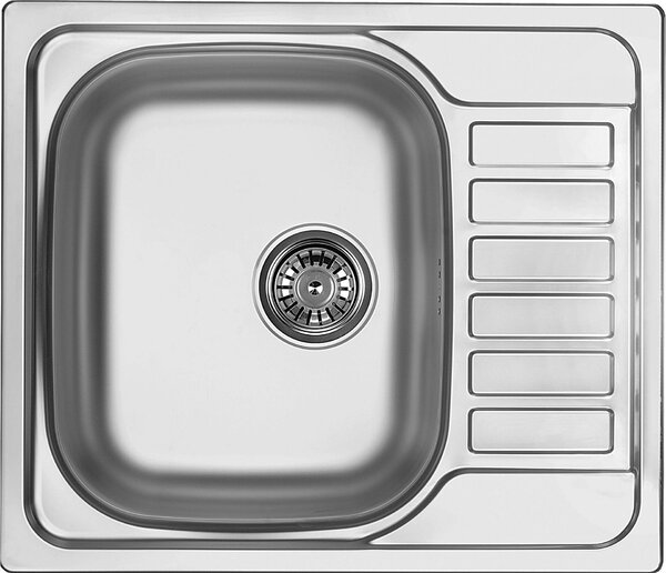 Deante Soul, rozsdamentes acél munkalap mosogató 1 kamrás Z/KO 580x500x170 3,5" + szifon, szatén mintás, ZEO_011A