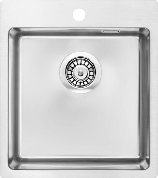 Deante Olfato, rozsdamentes acél lemez alatti mosogató 1 kamrás B/O 450x505x200 3,5" + helytakarékos szifon, szálcsiszolt szatén minta, ZPO_010A