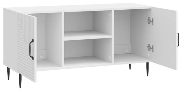 TV szekrény Magasfényű Fehér 102 x 34,5 x 50 cm Szerelt Fa