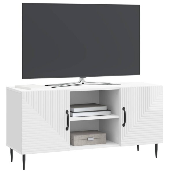 TV szekrény Magasfényű Fehér 102 x 34,5 x 50 cm Szerelt Fa