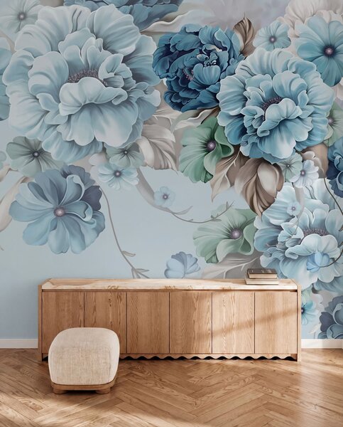 Fotótapéta Finom kék virágok, 3d fotótapéta, Fotótapéta 3d virágok, u59900 : Uwalls.hu