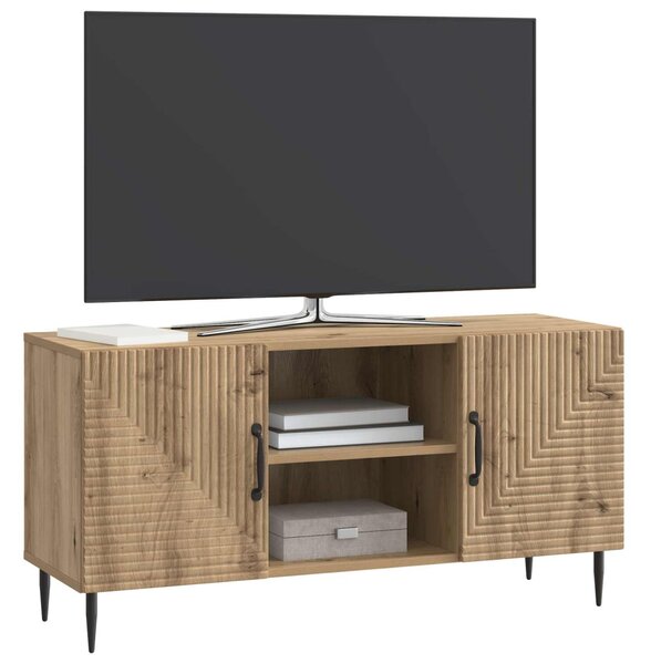 TV szekrény 102 x 34,5 x 50 cm Kézműves Tölgy Szerelt Fa