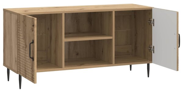 TV szekrény 102 x 34,5 x 50 cm Kézműves Tölgy Szerelt Fa