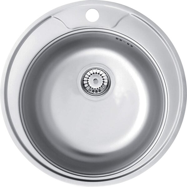 Deante Twist, rozsdamentes acél munkalap mosogató 1 kamrás B/O 490x170 3,5" + szifon, szatén mintás gallérral, ZHC_0803