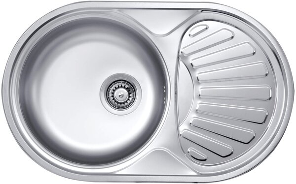 Deante Twist, rozsdamentes acél munkalap mosogató 1 kamrás Z/O 770x480x165 3,5" + szifon, dekor mintás, ZEU_311B