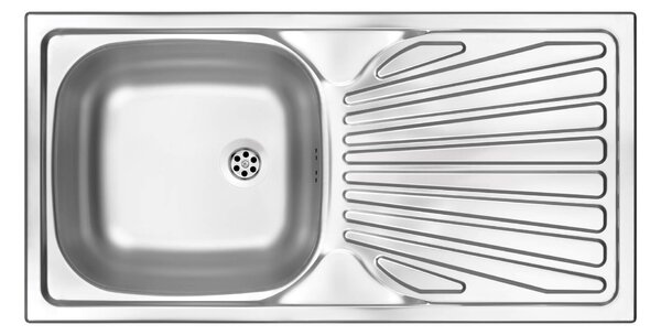 Deante Techno, rozsdamentes acél munkalap mosogató 1 kamrás Z/O 860x435x160 2" + szifon, szatén mintás, ZMU_011B