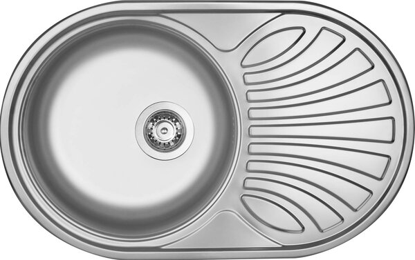 Deante Twist, rozsdamentes acél munkalap mosogató 1 kamrás Z/O 770x480x165 3,5" + szifon, szatén mintás, ZEU_011B