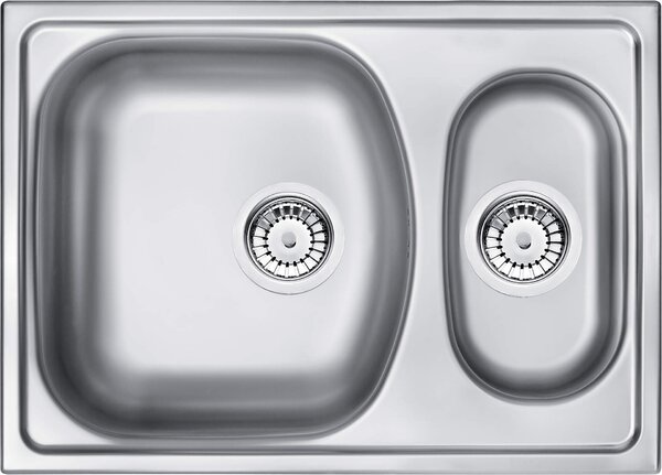 Deante Xylo, rozsdamentes acél munkalap mosogató 1,5 kamrás B/O 620x440x150 3,5" + szifon, szatén mintás, ZEX_0503