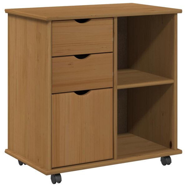 Görgős szekrény Méz barna 63,5 x 39 x 65,5 cm Tömör fenyőfa