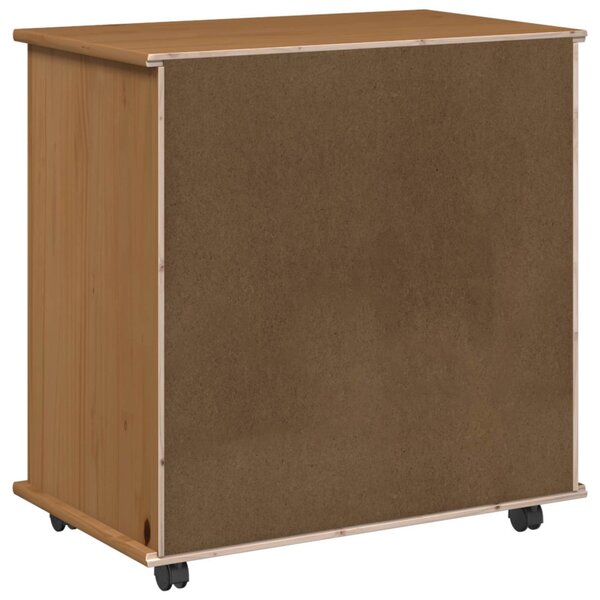 Görgős szekrény Méz barna 63,5 x 39 x 65,5 cm Tömör fenyőfa