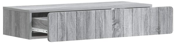 Fali oldaltábla Szürke Sonoma 87,5 x 34,5 x 17 cm Szerelt Fa
