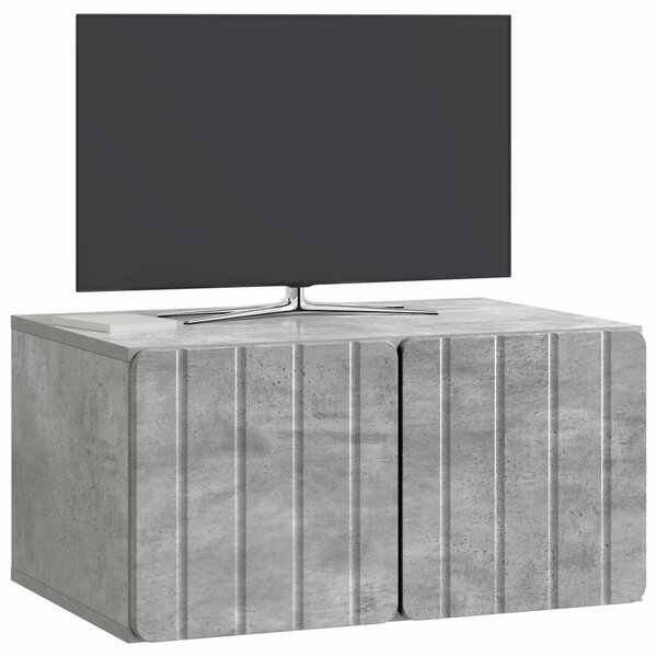 Fali TV szekrény Betonszürke 59,5 x 41 x 30 cm Szerelt Fa