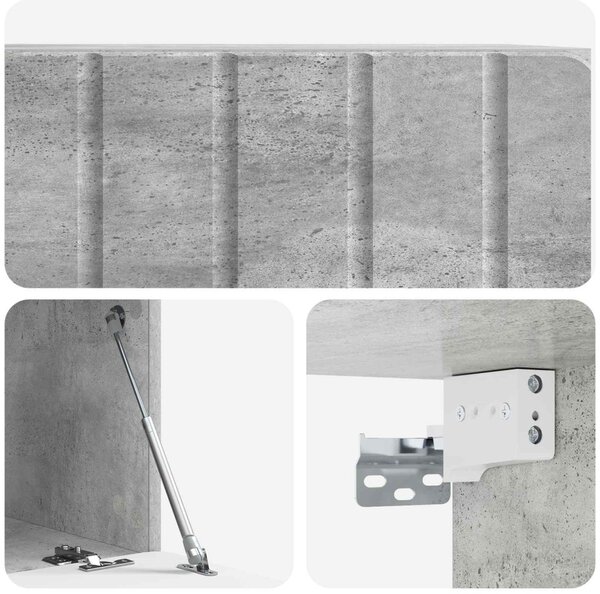 Fali TV szekrény Betonszürke 59,5 x 41 x 30 cm Szerelt Fa