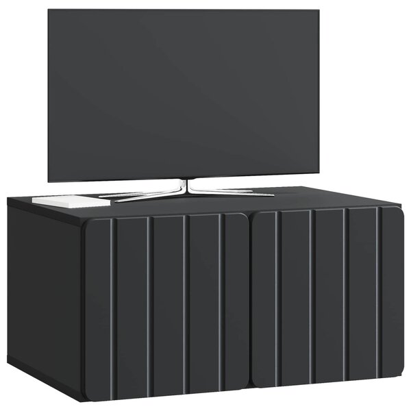 Fali TV szekrény 59,5 x 41 x 30 cm Fekete Szerelt Fa