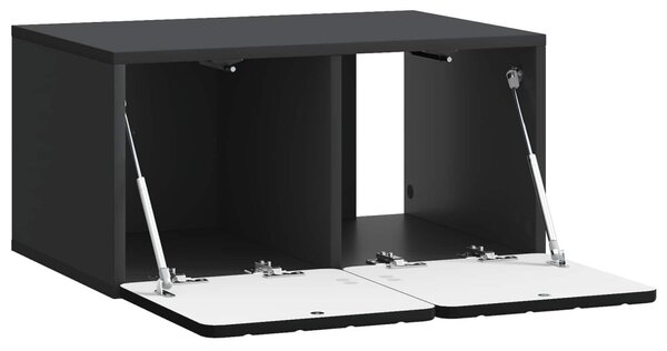 Fali TV szekrény 59,5 x 41 x 30 cm Fekete Szerelt Fa