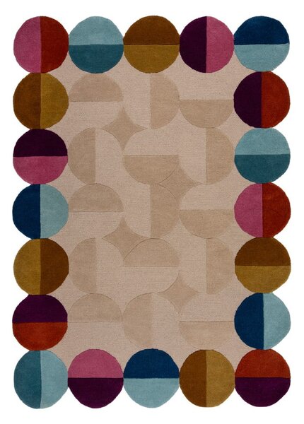 Bézs kézi szövésű gyapjú szőnyeg 120x170 cm Mia Textured Scallop – Flair Rugs