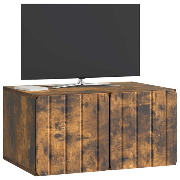 Fali TV szekrény Füstös Tölgy 59,5 x 41 x 30 cm Szerelt Fa