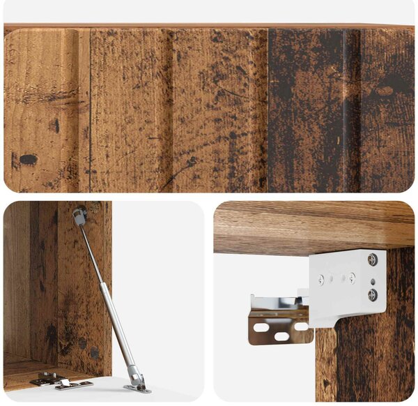 Fali TV szekrény Antik Fa 59,5 x 41 x 30 cm Szerelt Fa