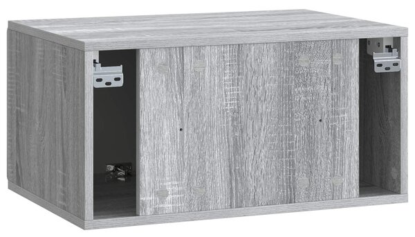 Fali TV szekrény Szürke Sonoma 59,5 x 41 x 30 cm Szerelt Fa