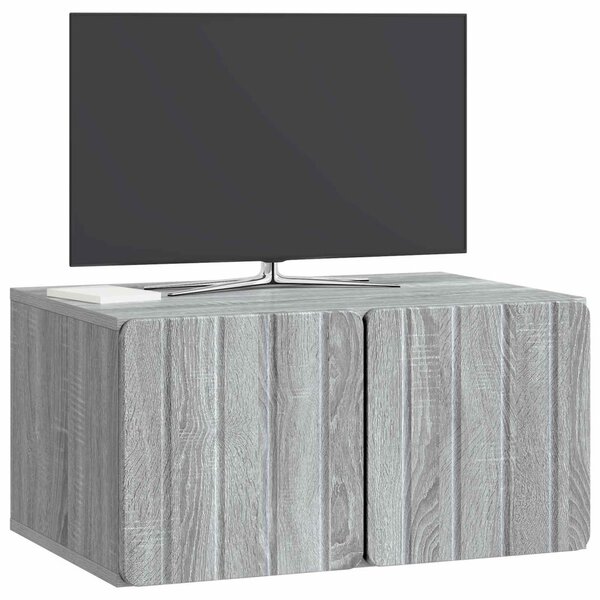 Fali TV szekrény Szürke Sonoma 59,5 x 41 x 30 cm Szerelt Fa