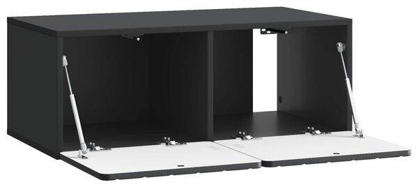Fali TV szekrény 78,5 x 41 x 30 cm Fekete Szerelt Fa