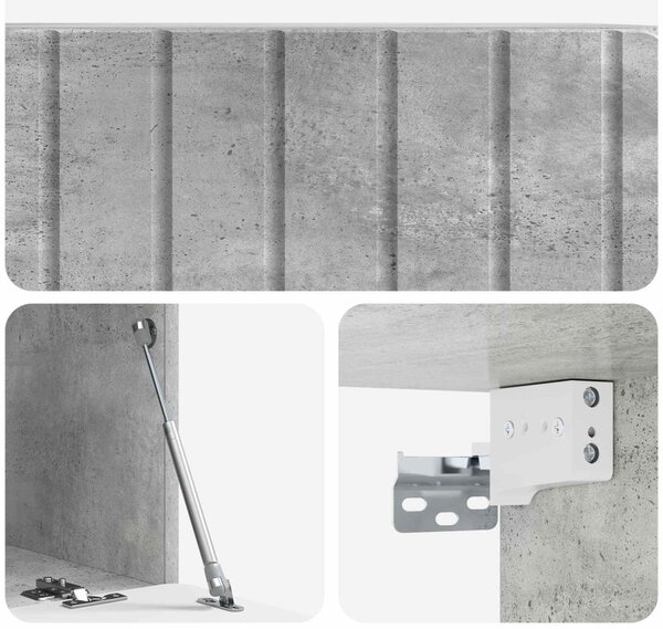 Fali TV szekrény Betonszürke 78,5 x 41 x 30 cm Szerelt Fa