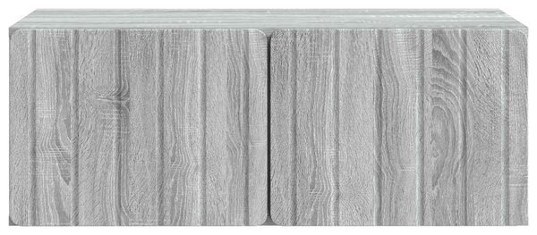 Fali TV szekrény Szürke Sonoma 78,5 x 41 x 30 cm Szerelt Fa