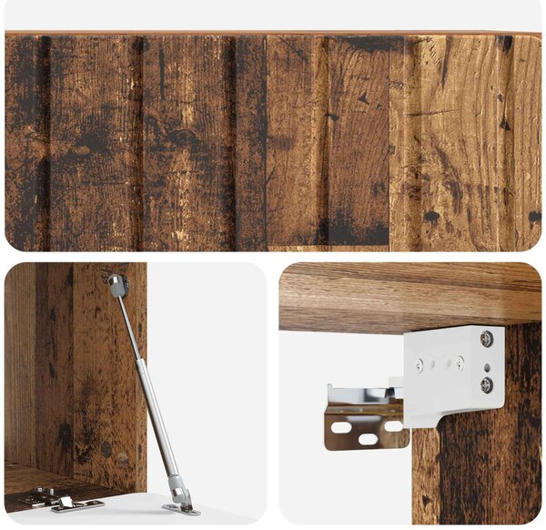 Fali TV szekrény Antik Fa 78,5 x 41 x 30 cm Szerelt Fa