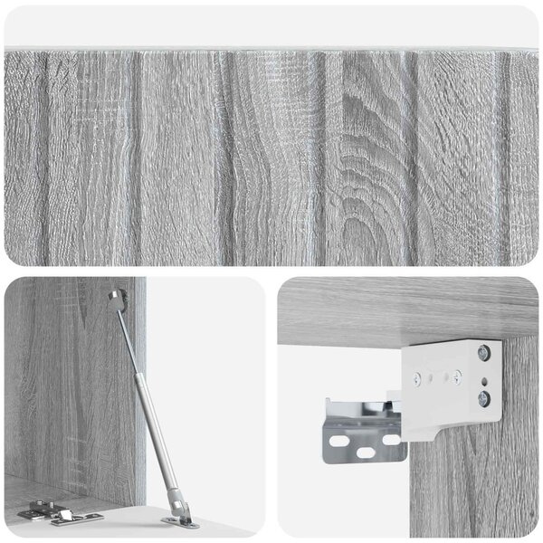 Fali TV szekrény Szürke Sonoma 78,5 x 41 x 30 cm Szerelt Fa