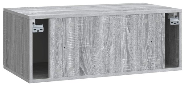 Fali TV szekrény Szürke Sonoma 78,5 x 41 x 30 cm Szerelt Fa