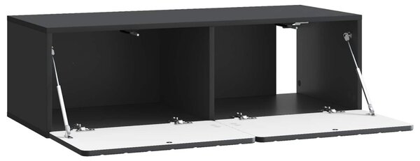 Fali TV szekrény 98 x 41 x 30 cm Fekete Szerelt Fa