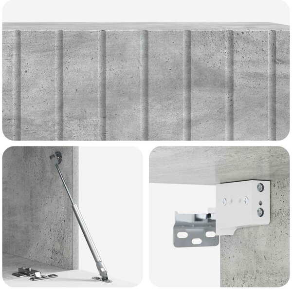 Fali TV szekrény Betonszürke 98 x 41 x 30 cm Szerelt Fa