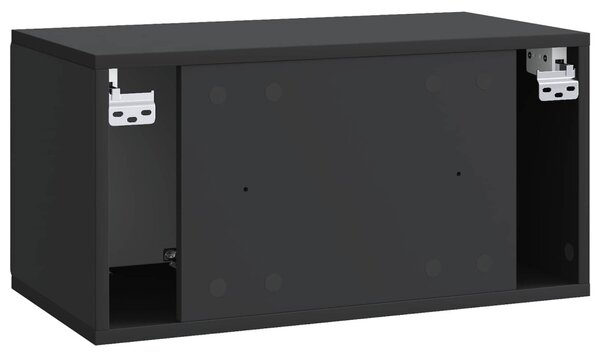 Fali TV szekrény Fekete 59,5 x 31 x 30 cm Szerelt Fa