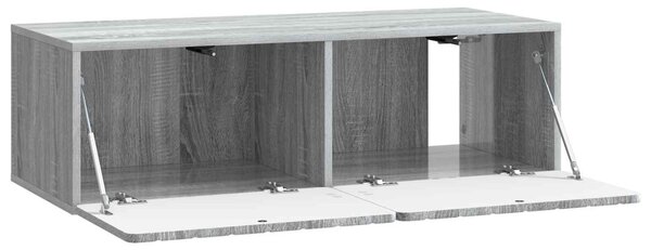 Fali TV szekrény Szürke Sonoma 98 x 41 x 30 cm Szerelt Fa