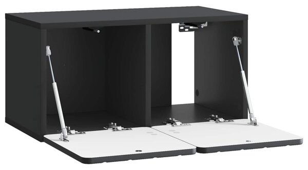 Fali TV szekrény Fekete 59,5 x 31 x 30 cm Szerelt Fa